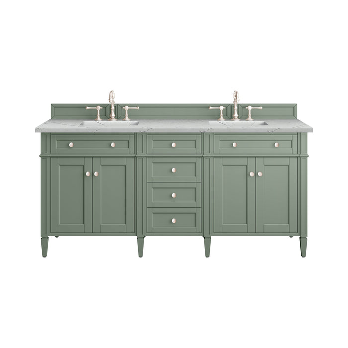 James Martin Brittany 72" Double Bathroom Vanity, Smokey Celadon