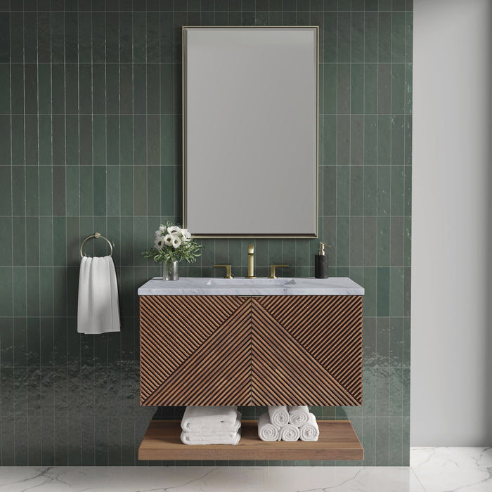 James Martin Marcello 36" Floating Single Bathroom Vanity, Chestnut