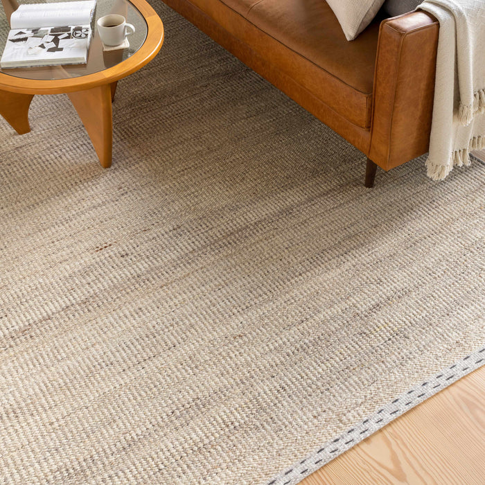Yaniklar Beige Flat Woven Wool Rug