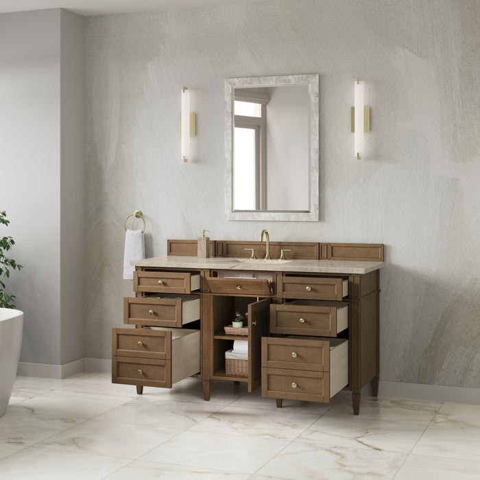 James Martin Brittany 60" Single Bathroom Vanity, Pecan