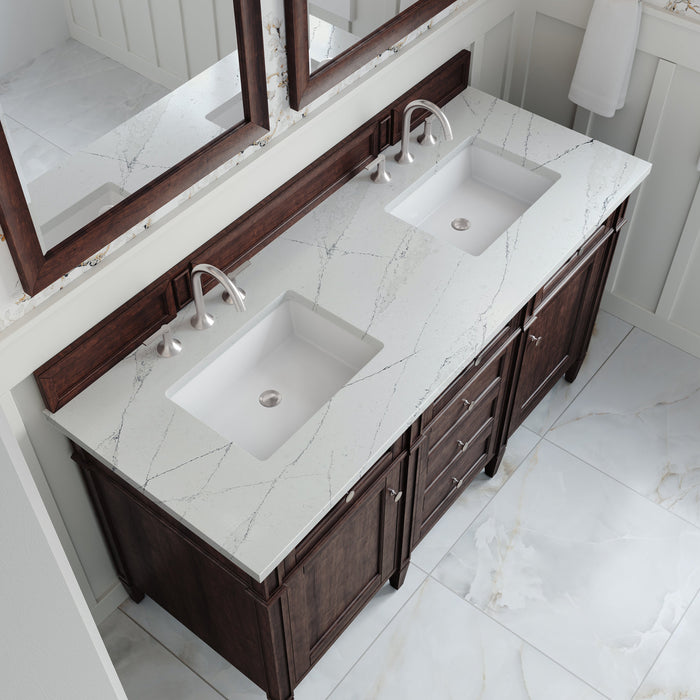 James Martin Brittany 60" Double Bathroom Vanity, Burnished Mahogany