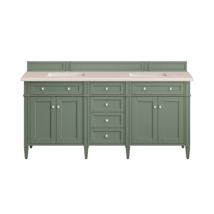 James Martin Brittany 72" Double Bathroom Vanity, Smokey Celadon
