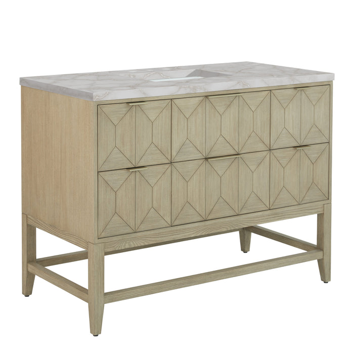 James Martin Emmeline 48" Single Bathroom Vanity, Pebble Oak