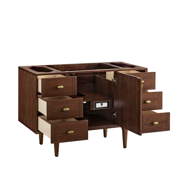 James Martin Amberly 48" Dual Mount Single Bathroom Vanity, Mid-Century Walnut