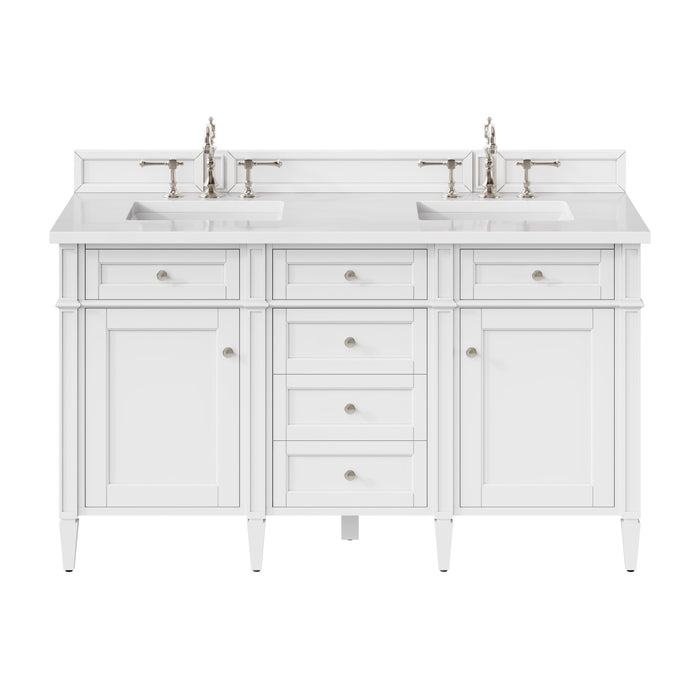James Martin Brittany 60" Double Bathroom Vanity, Bright White