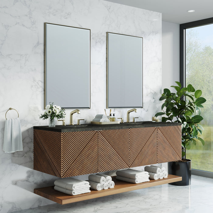James Martin Marcello 72" Floating Double Bathroom Vanity, Chestnut