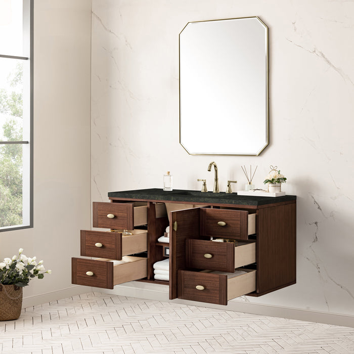 James Martin Amberly 48" Dual Mount Single Bathroom Vanity, Mid-Century Walnut