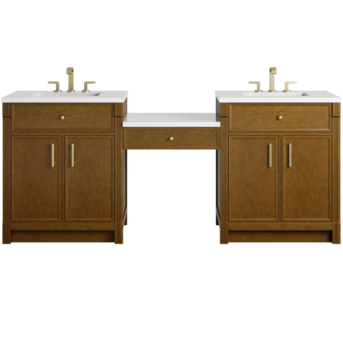 James Martin Bellshire 84" Double Bathroom Vanity, Honey Oak