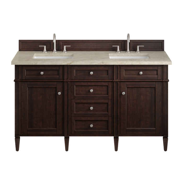 James Martin Brittany 60" Double Bathroom Vanity, Burnished Mahogany