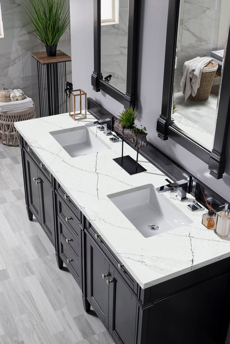 James Martin Brittany 72" Double Bathroom Vanity, Black Onyx