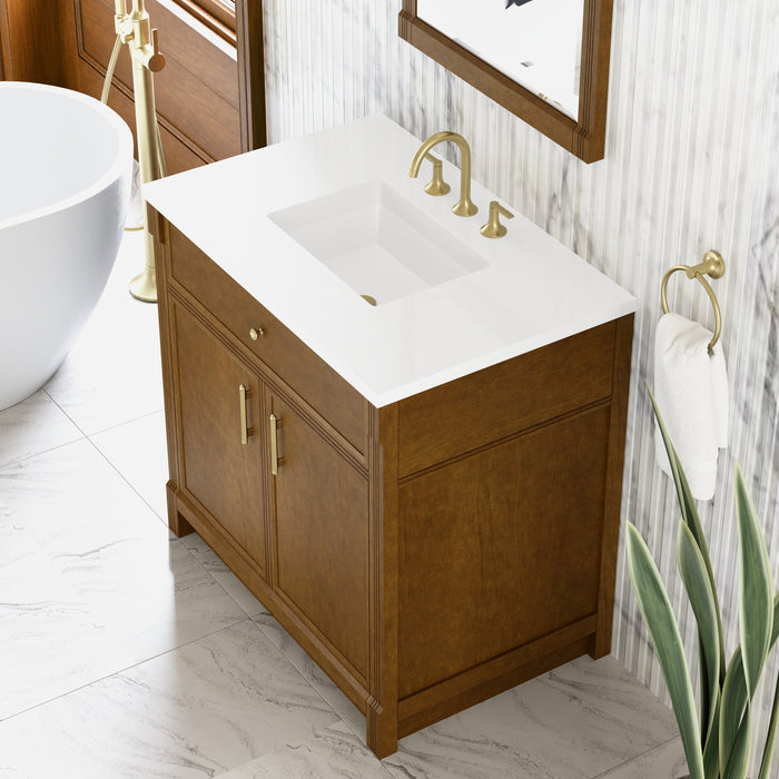 James Martin Bellshire 36" Single Bathroom Vanity, Honey Oak
