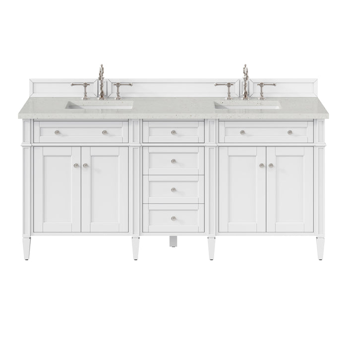James Martin Brittany 72" Double Bathroom Vanity, Bright White