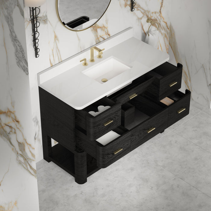 James Martin Lucian 48" Single Bathroom Vanity, Carbon Oak