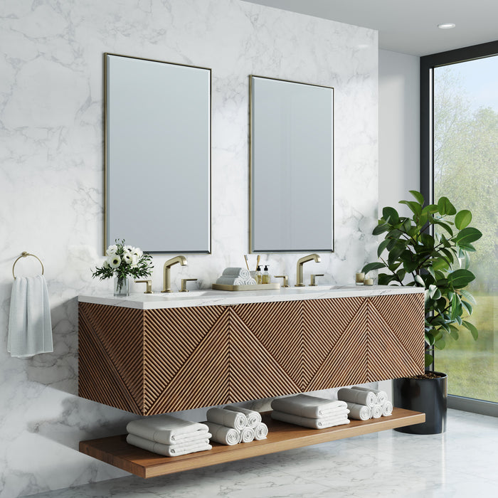 James Martin Marcello 72" Floating Double Bathroom Vanity, Chestnut