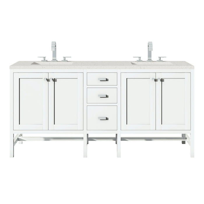 James Martin Addison 72" Double Bathroom Vanity, Glossy White