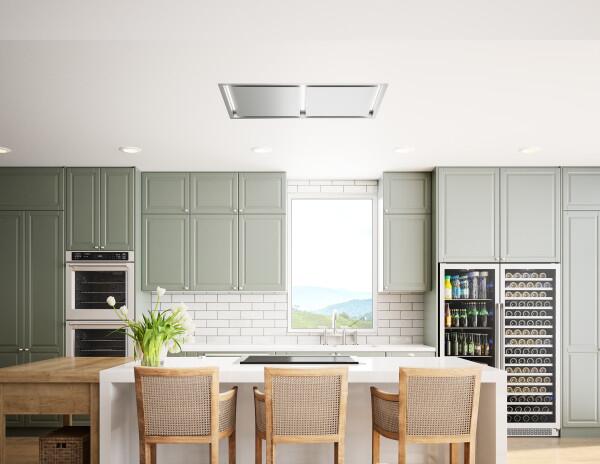 Zephyr Designer Series Lux Connect 43" Smart Ceiling Mount Convertible Hood, Stainless Steel ALUE43CSX - Farmhouse Kitchen and Bath