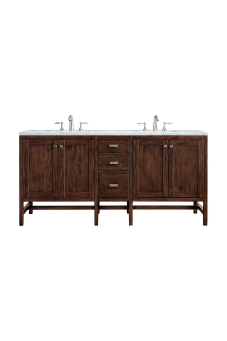 James Martin Addison 72" Double Bathroom Vanity, Mid-Century Acacia