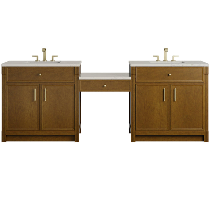 James Martin Bellshire 96" Double Bathroom Vanity, Honey Oak