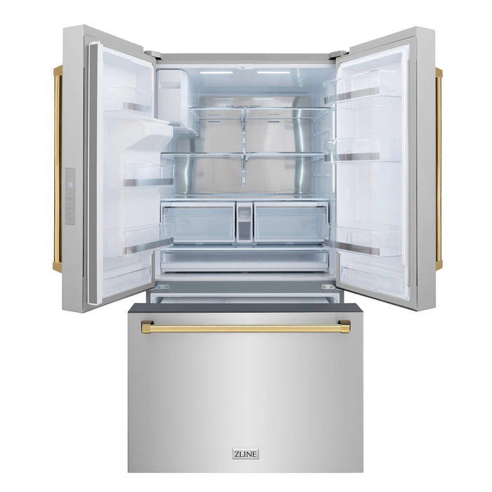 ZLINE 36" Refrigerator, Water, Ice Dispenser, Fingerprint Resistant, RSMZ-W-36-G