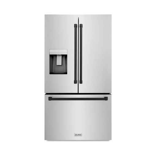 ZLINE 36" Refrigerator, Water, Ice Dispenser, Fingerprint Resistant, RSMZ-W-36-MB - Farmhouse Kitchen and Bath