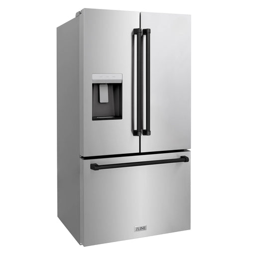 ZLINE 36" Refrigerator, Water, Ice Dispenser, Fingerprint Resistant, RSMZ-W-36-MB - Farmhouse Kitchen and Bath