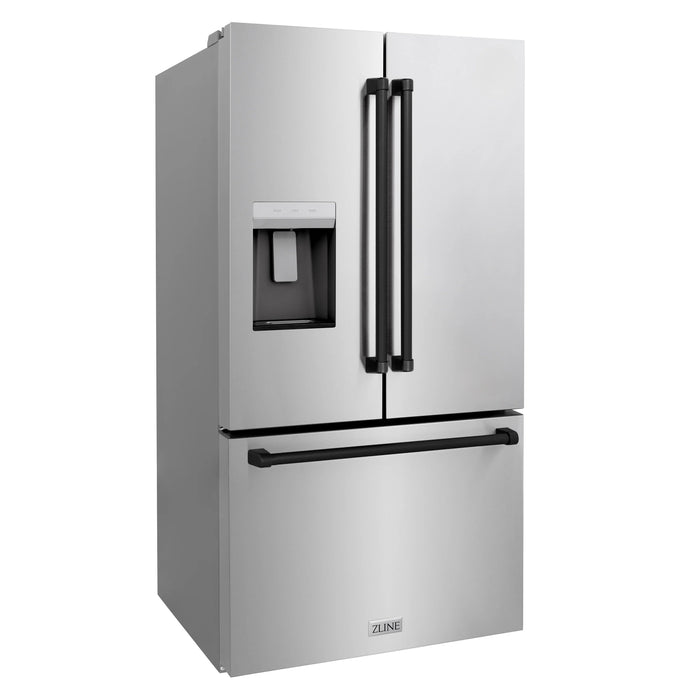ZLINE 36" Refrigerator, Water, Ice Dispenser, Fingerprint Resistant, RSMZ-W-36-MB