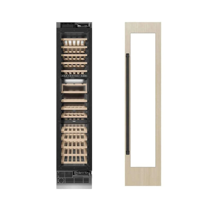 ZLINE 18" Triple Zone 68 Bottle Panel Ready Column Right Hinge Wine Cooler Matte Black RBCWVRZ-18-MB