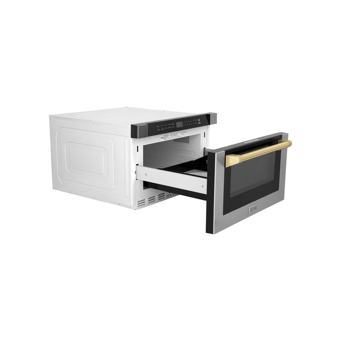 ZLINE 24" Microwave Drawer, Stainless Steel,Gold MWDZ-1-H-G - Farmhouse Kitchen and Bath