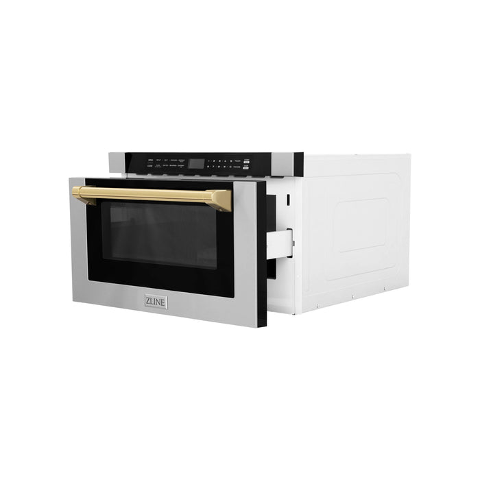 ZLINE 24" Microwave Drawer, Stainless Steel,Gold MWDZ-1-H-G - Farmhouse Kitchen and Bath