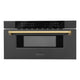 ZLINE 30" Microwave Drawer, Black Stainless, Gold MWDZ-30-BS-G