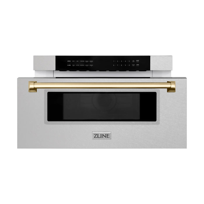 ZLINE 30" Microwave Drawer, Stainless Steel, Gold MWDZ-30-SS-G