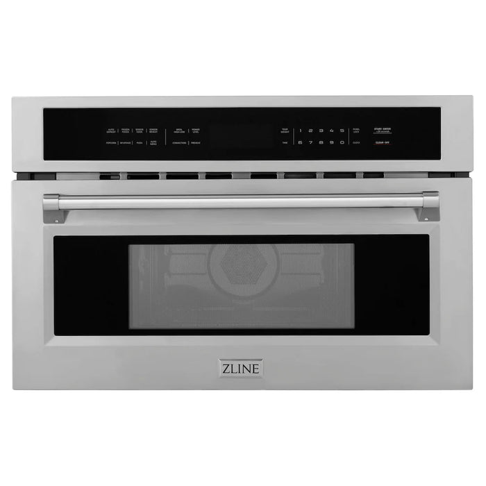 ZLINE Kitchen Package Refrigerator, Rangetop, Wall Oven, Microwave 4KPR-RT30-MWAWS