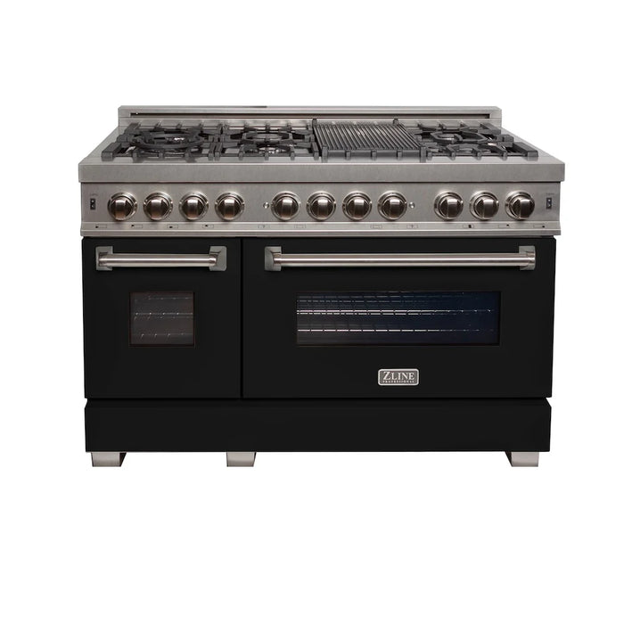 ZLINE 48" Bundle Range RAS-BLM-48 & Range Hood 8654BLM-48, 2KP-RASBLMRH48