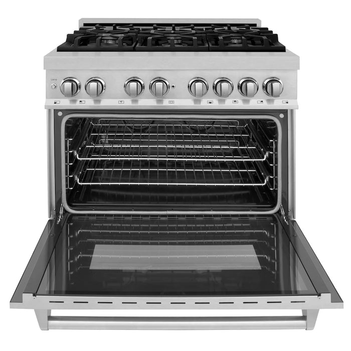 ZLINE 36" Bundled Stainless DualRange RangeHood Dishwasher 3KP-RASRH36-DWV