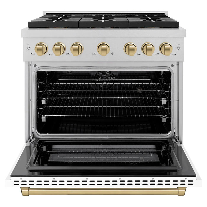 ZLINE 36" Paramount Dual Fuel Range DuoPro™ Cooktop, Electric Convection Oven PSDRSZ-WM-36-CB