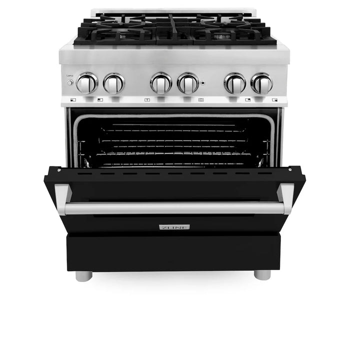 ZLINE 30" Bundle Range RA-BLM-30 &  Wall Range Hood KB-30, 2KP-RABLMRH30