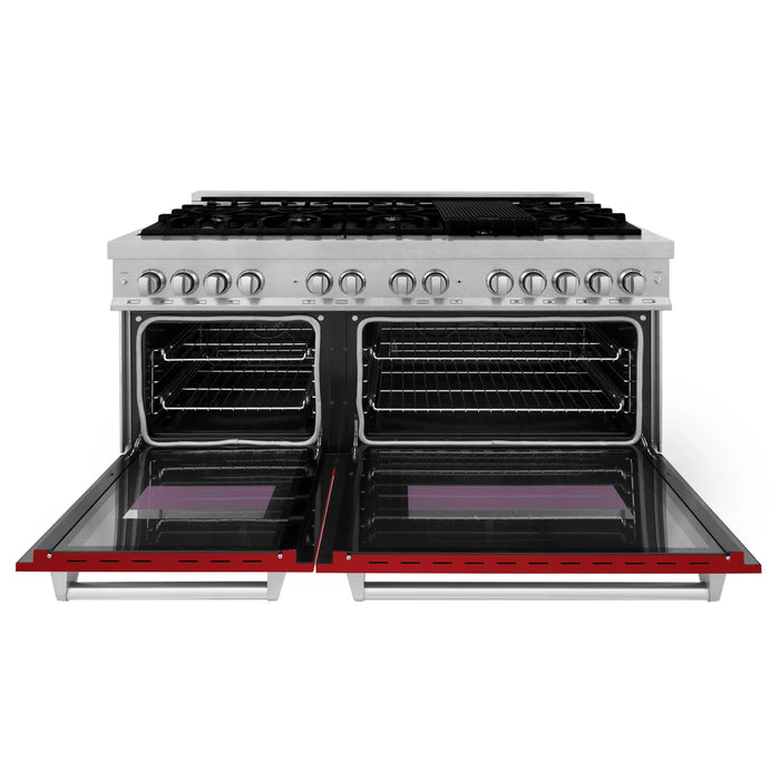 ZLINE 60" 7.4 cu. ft. Dual Fuel Range with Gas Stove and Electric Oven in Fingerprint Resistant Stainless Steel, RAS-RG-60