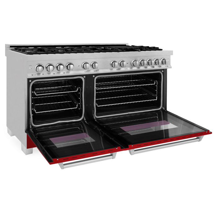 ZLINE 60" 7.4 cu. ft. Dual Fuel Range with Gas Stove and Electric Oven in Fingerprint Resistant Stainless Steel, RAS-RG-60