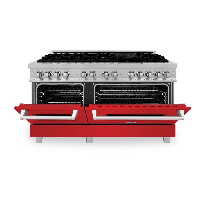 ZLINE 60" 7.4 cu. ft. Dual Fuel Range with Gas Stove and Electric Oven in Fingerprint Resistant Stainless Steel, RAS-RM-60