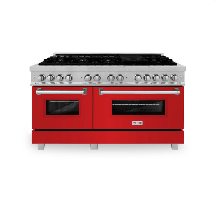ZLINE 60" 7.4 cu. ft. Dual Fuel Range with Gas Stove and Electric Oven in Fingerprint Resistant Stainless Steel, RAS-RM-60 - Farmhouse Kitchen and Bath