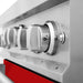ZLINE 24" Gas on Gas Range in Stainless, Red Matte Door, RG-RM-24 ZLINE