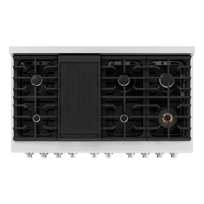 ZLINE 48 in. 8 Burner Double Oven Gas Range, Stainless Steel, SGR48