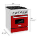 ZLINE 24" Gas on Gas Range in Stainless, Red Matte Door, RG-RM-24 ZLINE
