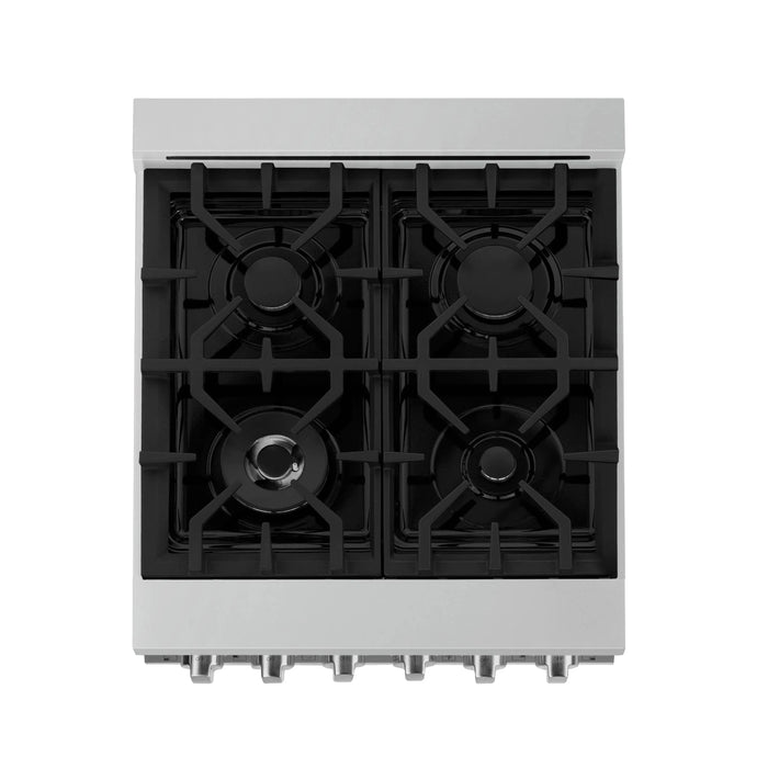 ZLINE 24" Gas on Gas Range in Stainless, Red Matte Door, RG-RM-24 ZLINE