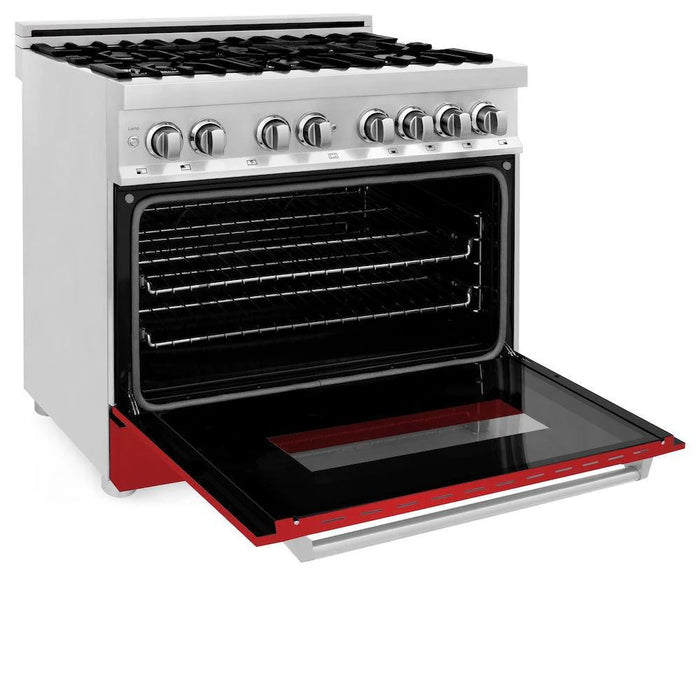 ZLINE 36" Bundle Range RA-RM-36 & Wall Range Hood KB-36, 2KP-RARMRH36