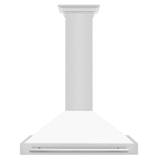 ZLINE 36" Stainless Hood, White Matte, Stainless Handle KB4STX-WM-36