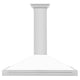 ZLINE 48" Stainless Hood, White Matte, Stainless Handle KB4STX-WM-48
