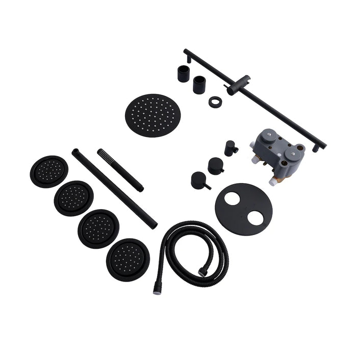 ZLINE Emerald Bay Thermostatic Shower System with Body Jets EMBY-SHS-T3-MB