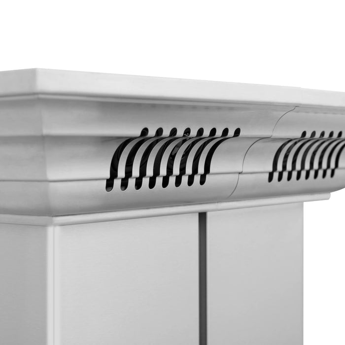 ZLINE 30" CrownSound‚ Ducted Vent Island Mount Range Hood in Stainless Steel with Built-in Bluetooth Speakers, GL9iCRN-BT-30