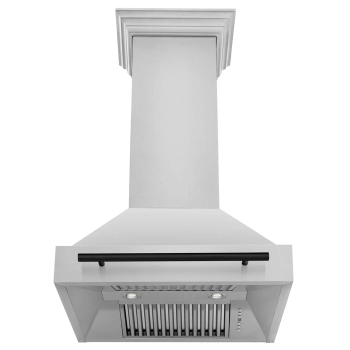 ZLINE 30" Autograph Stainless Wall Range Hood, White, 8654STZ-30-MB